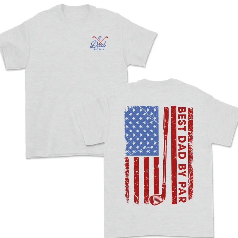 Unisex Best Dad Golf Patriotic Design T-shirt
