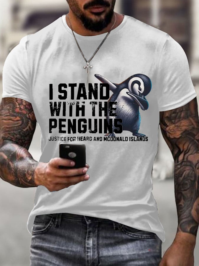 Men's I Stand With The Penguins Printing T Shirt