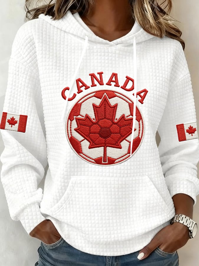 Women's Vintage Canada Soccer Print Casual Sweatshirt