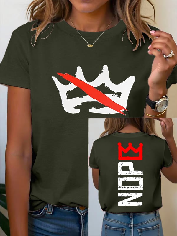 Women's  America has no kings Printed Casual T-Shirt