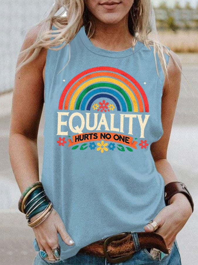 Women's Equality Hurts No One Printed Tank Top