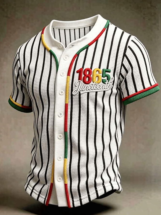 Men's Juneteenth-Themed Baseball-Style Casual Top With LGBTQ Print