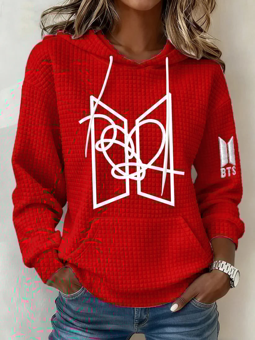 Women's Retro Leisure  Print Hoodie