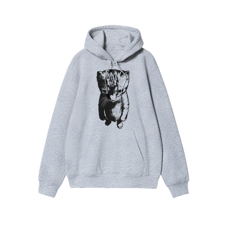 Funny Cat Meme Print Causal Hoodie