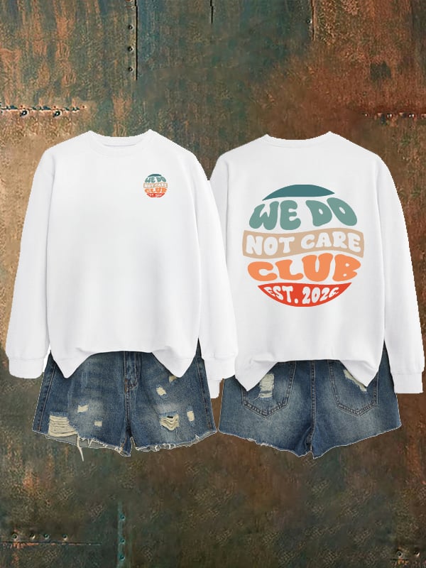 Women's  Retro Funny Proud Member Of Club We Do Not Care Menopause Perimenopause Print   Sweatshirt