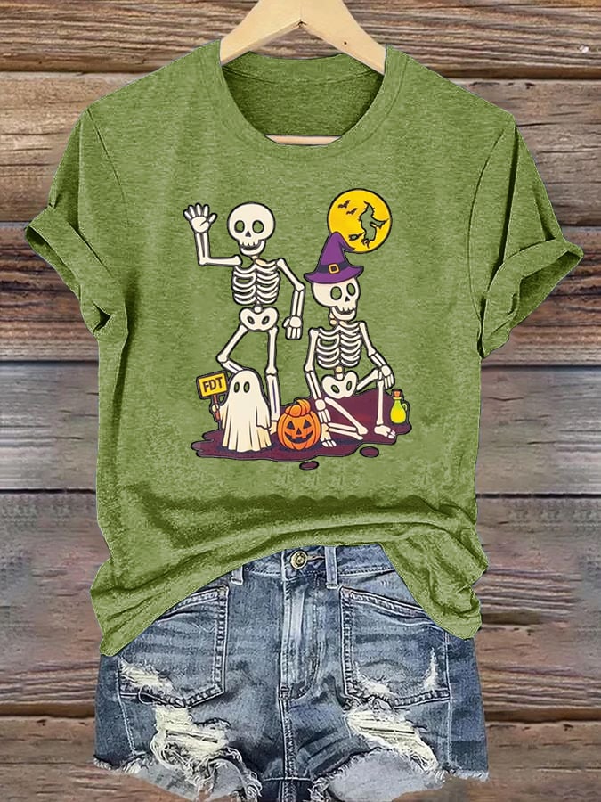 Women's Halloween Skeleton T-Shirt