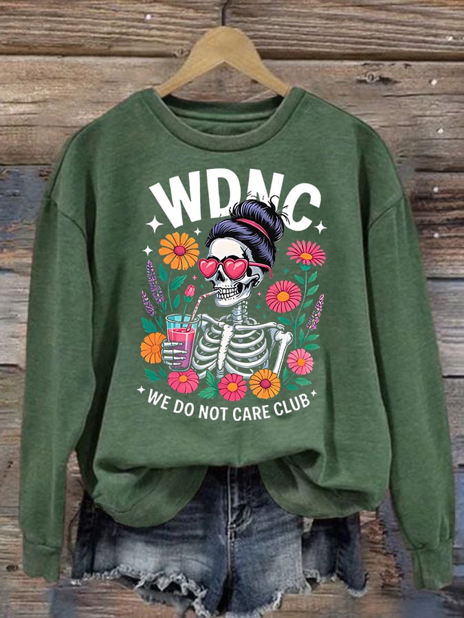 Women's Retro Funny Proud Member Of Club We Do Not Care Menopause Perimenopause Print Sweatshirt