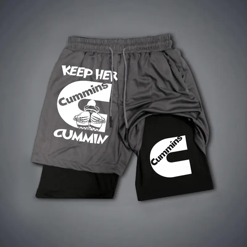 Unisex Sexy Clothing Double-Layer Sports Shorts