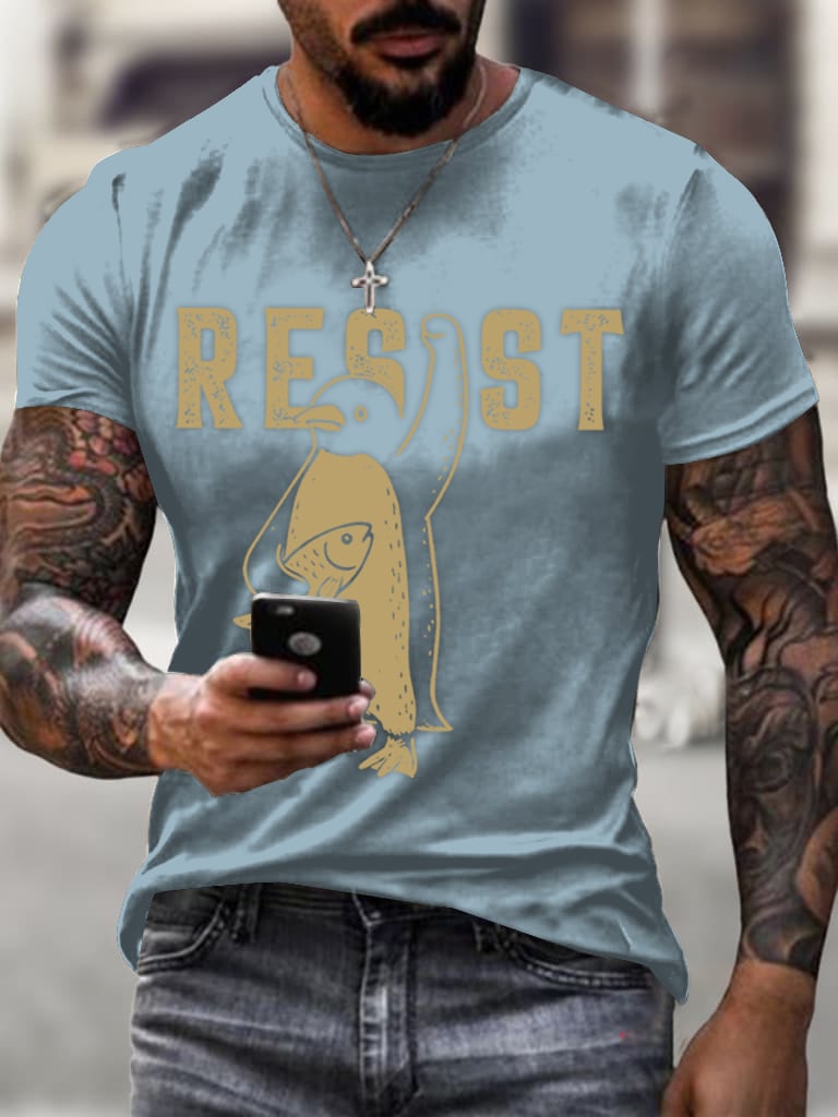 Men's Penguins Resist Tariffs Printing T Shirt