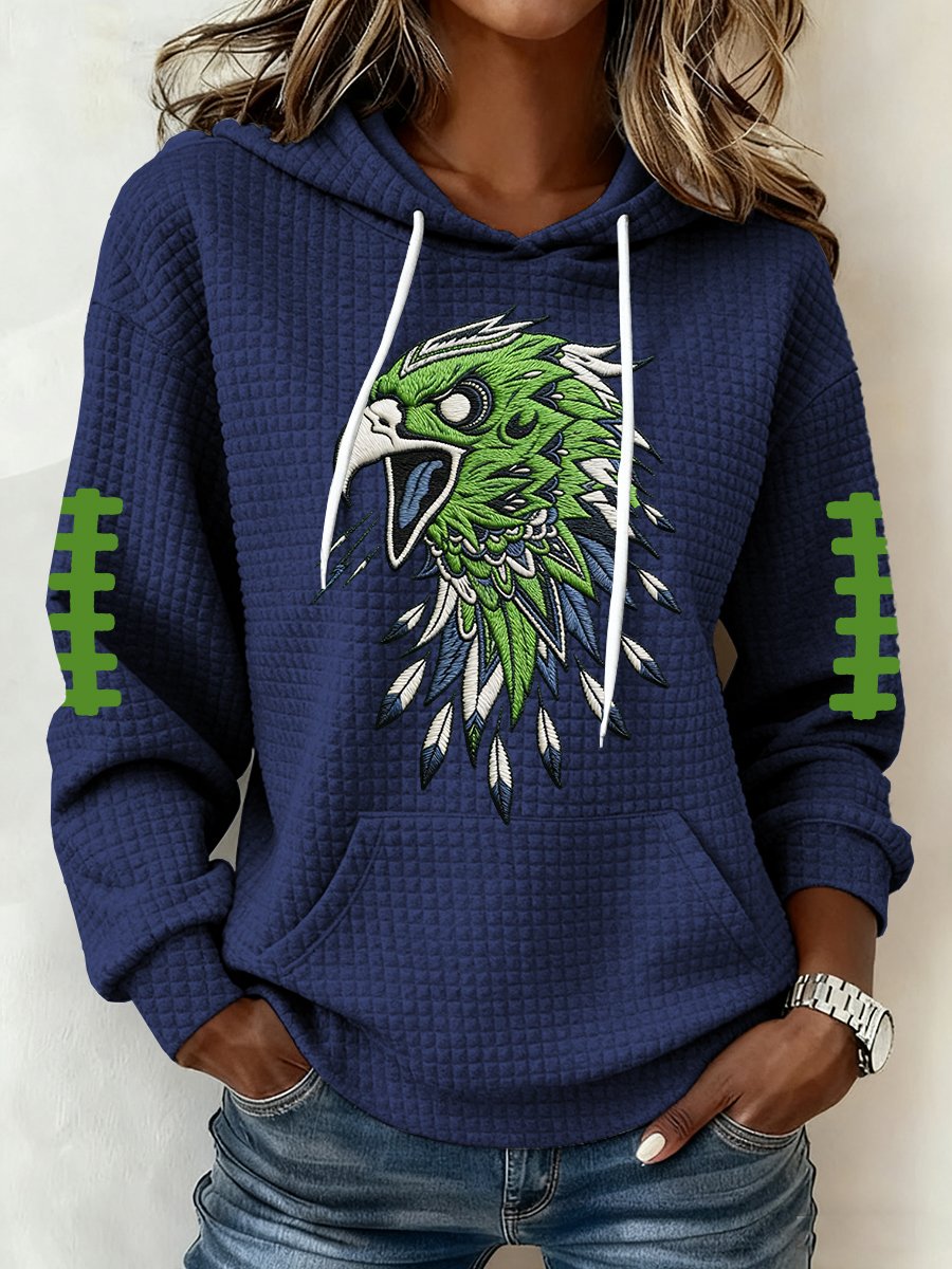 Women's Football Print Hoodie Sweatshirt