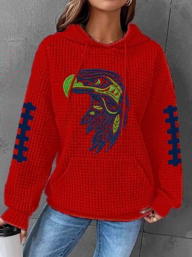 Women's   Football Print  Hoodie