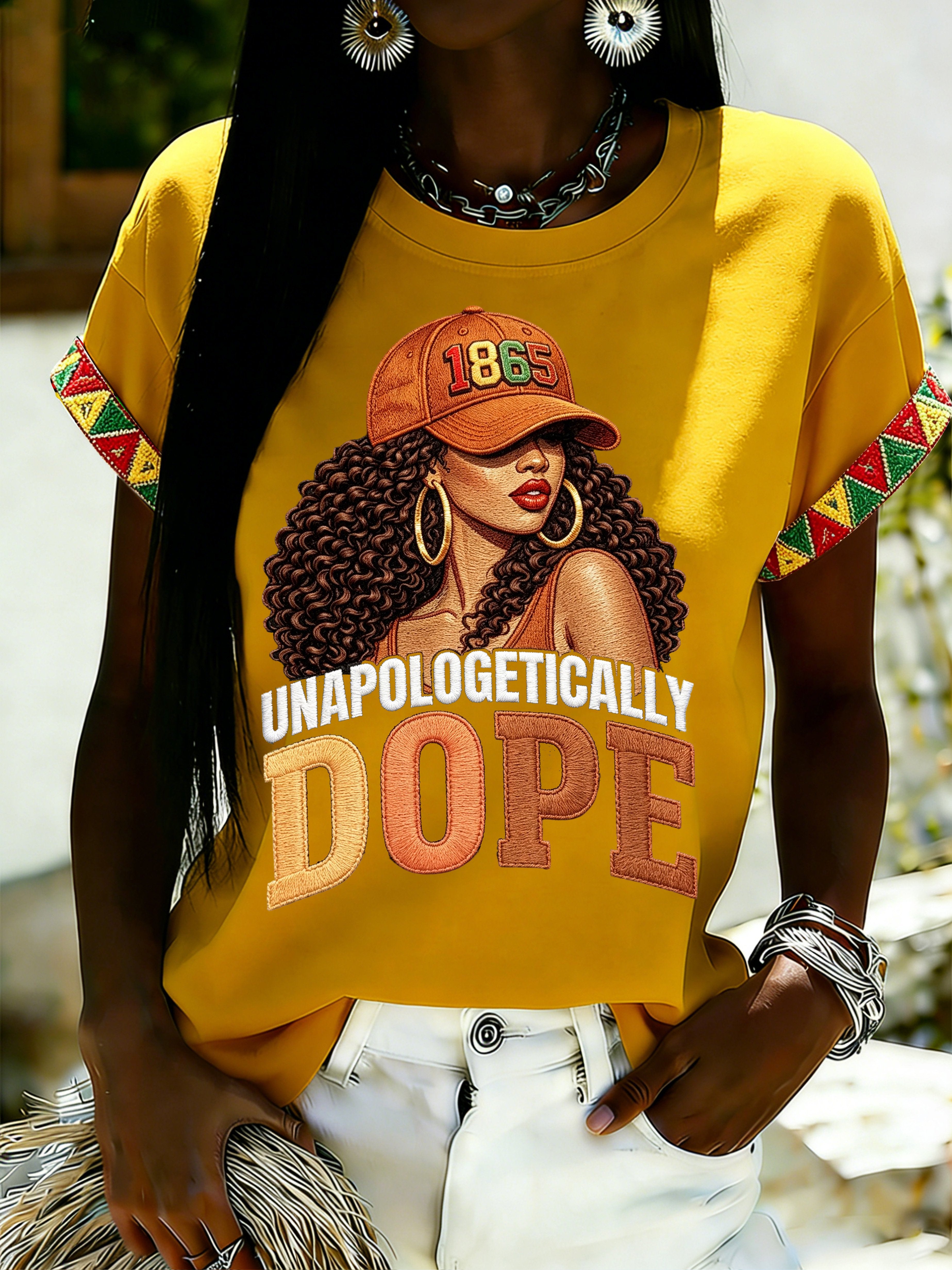 African American Women's Juneteenth Print Top