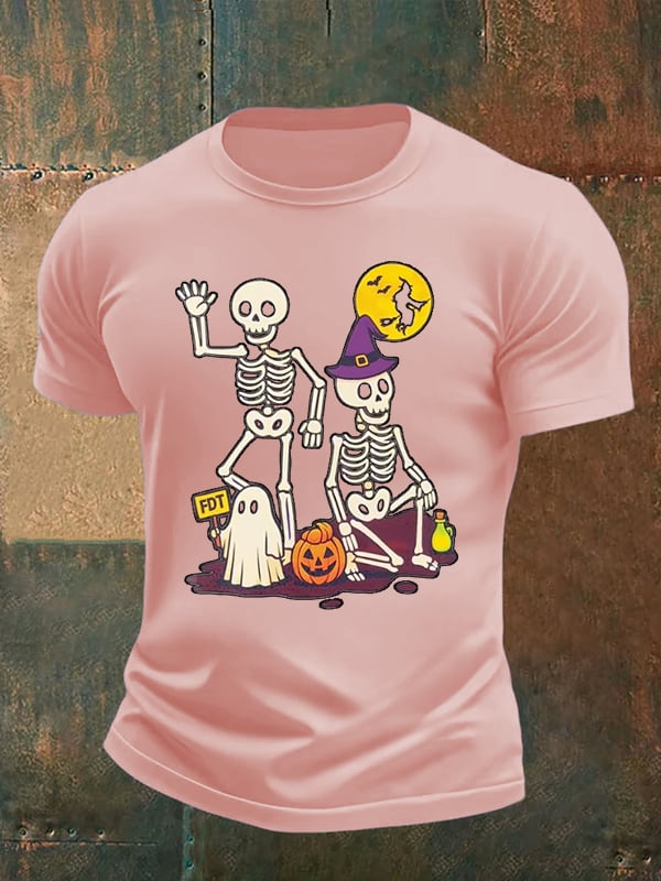 Men's Halloween Skeleton  T-Shirt