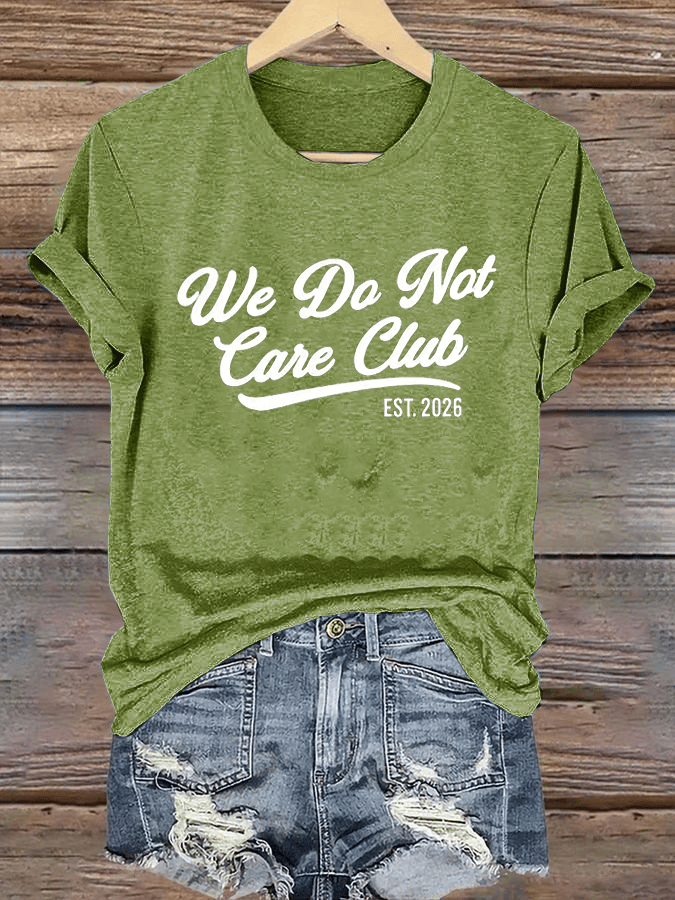 Women's  Retro Funny Proud Member Of Club We Do Not Care Menopause Perimenopause Print  T-shirt