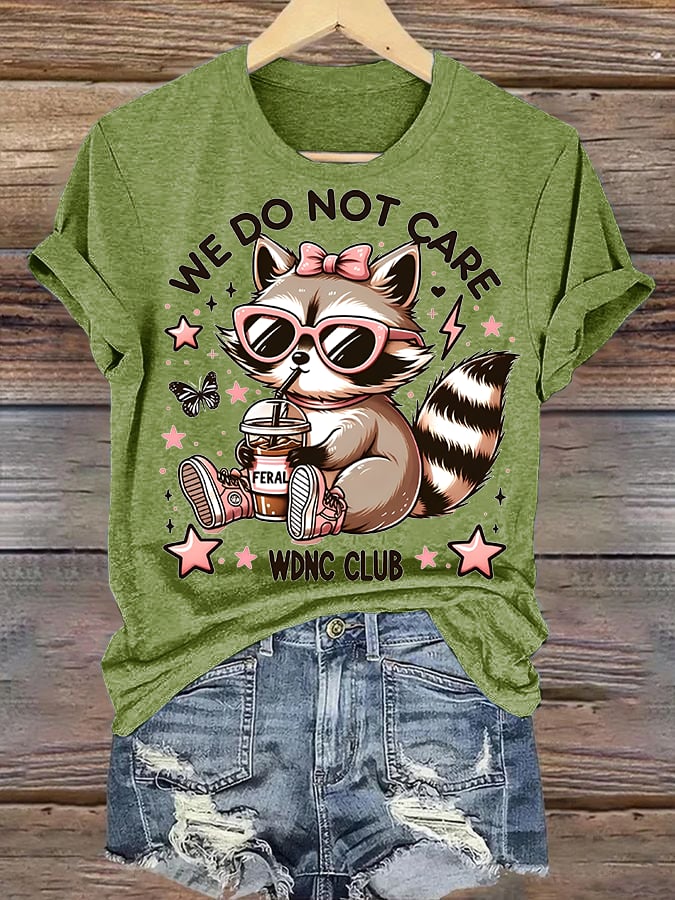 Women's  Cute little raccoon for Women's WDNC Menopause & Perimenopause Printed T-shirt