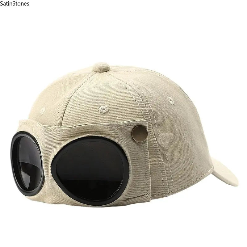 Unisex Style Pilot Baseball Cap Curved Visor Casual Style, Sunshade