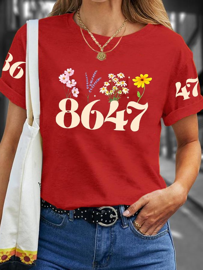 Women's Floral 8647 Printed Casual T-Shirt