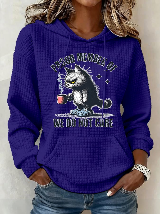 Women's Retro Funny Proud Member Of Club We Do Not Care Menopause Perimenopause Print  Hoodie