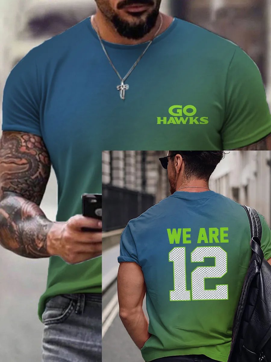 Men's Football Printed Casual T-shirt