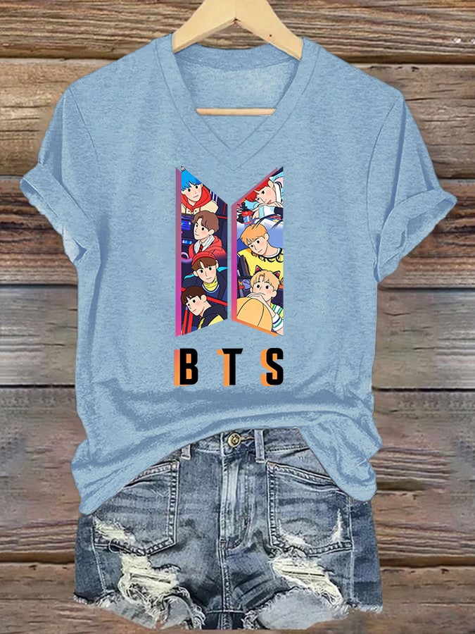 Women's K-pop  Print Casual T-Shirt