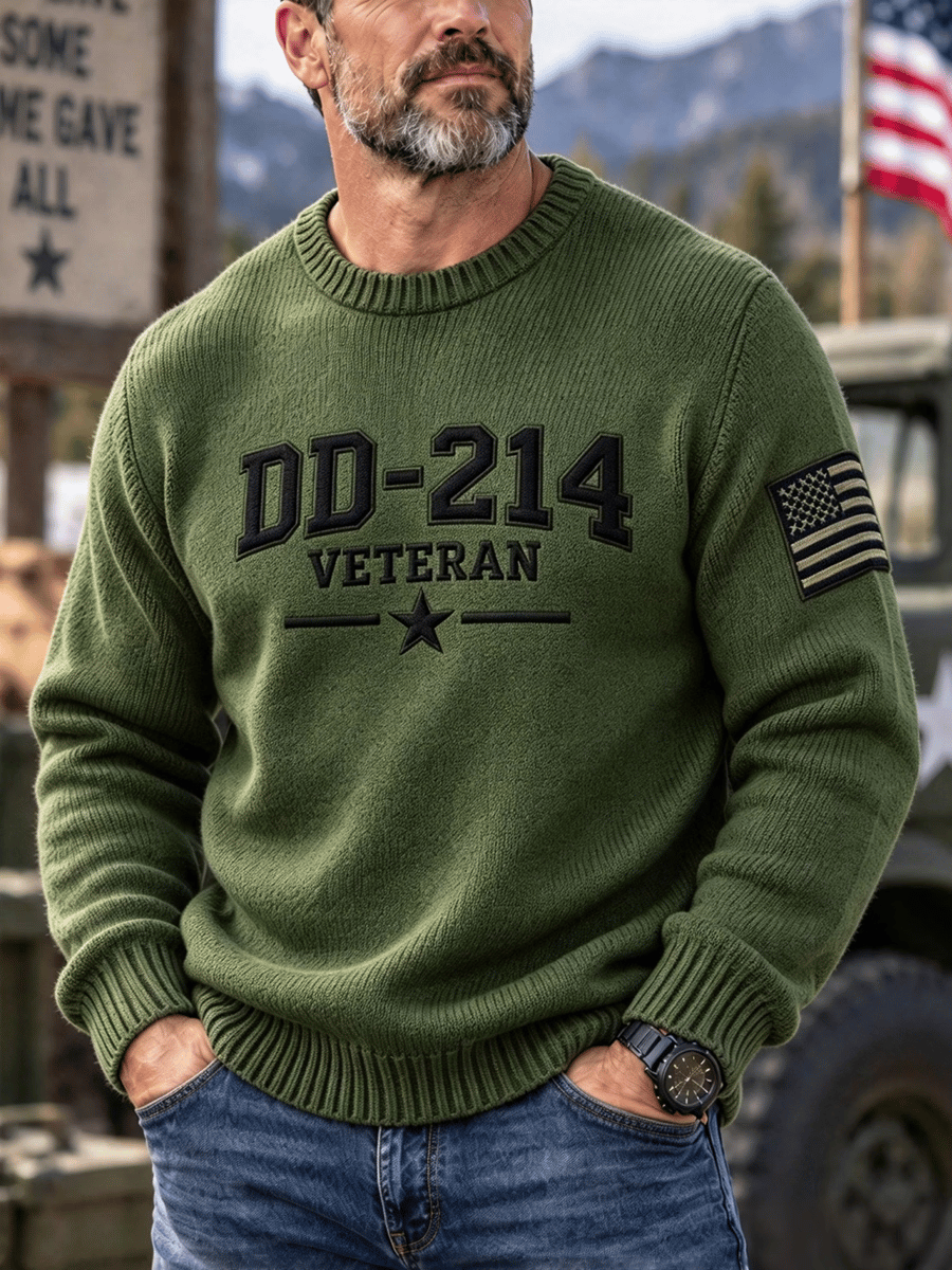 🎖️Men's Veteran DD-214 Print Casual Sweater