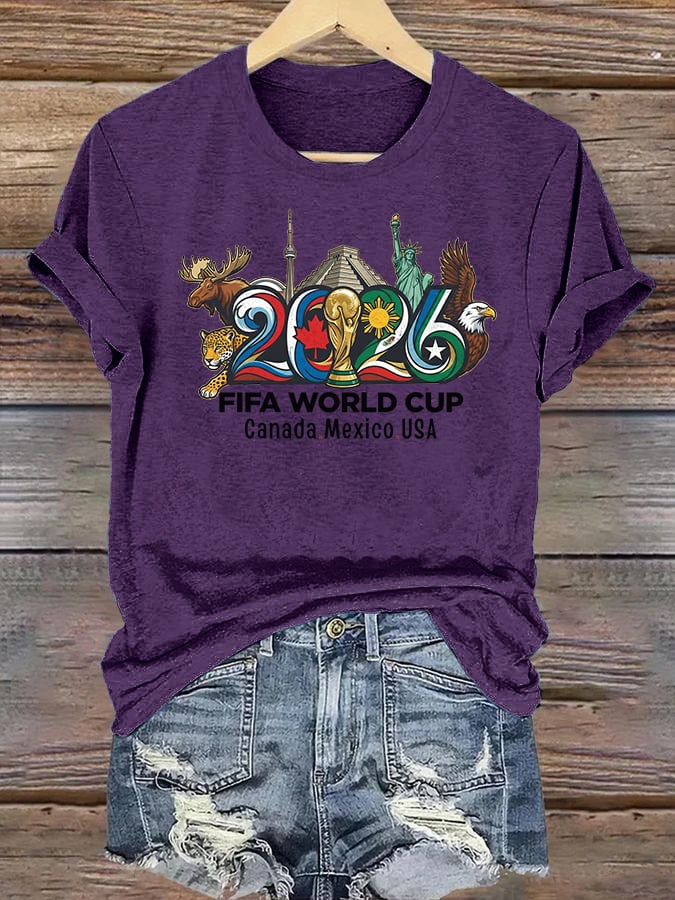 Women's  2026 Canada Mexico Usa Football T-shirt