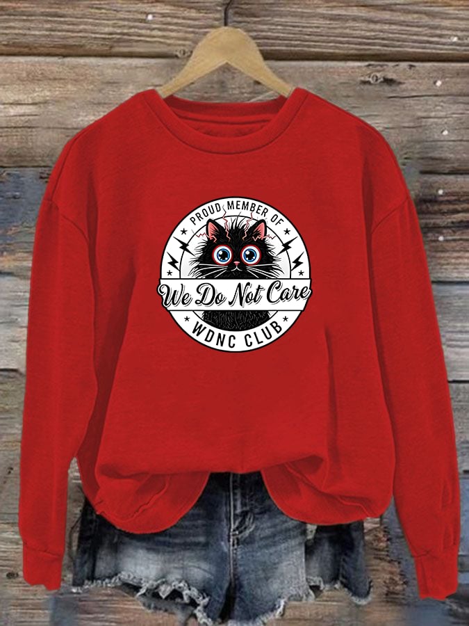 Women's  Retro Funny Proud Member Of Club We Do Not Care Menopause Perimenopause Print Sweatshirt