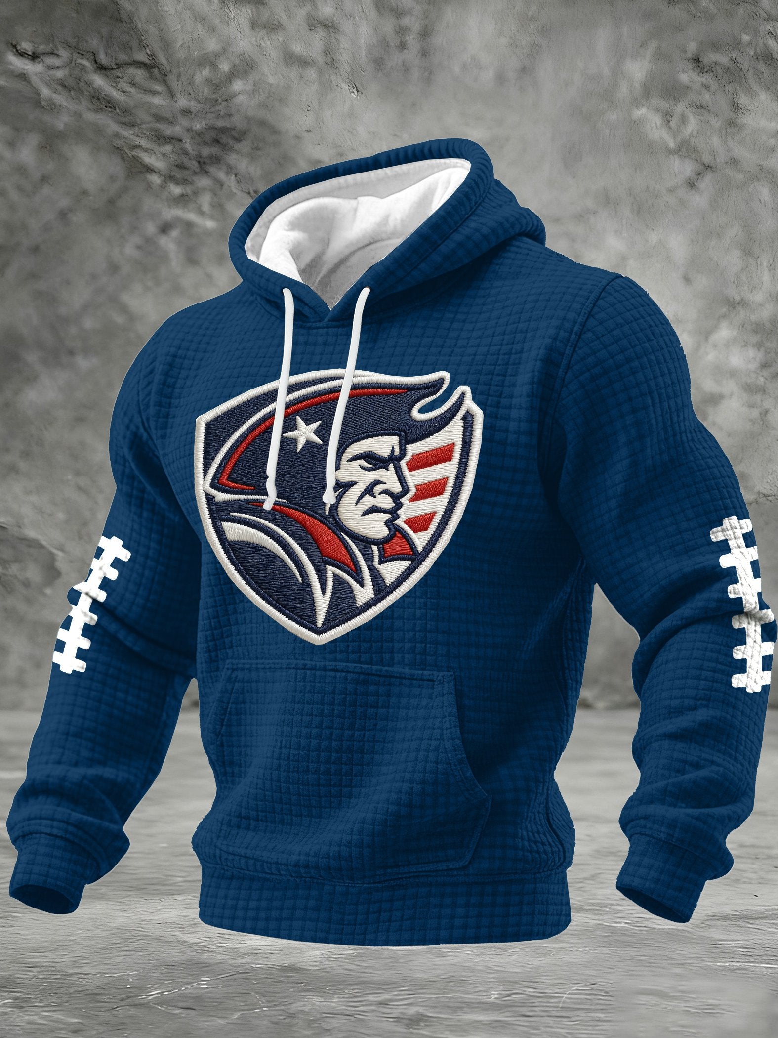 Men's rugby print hooded sweatshirt