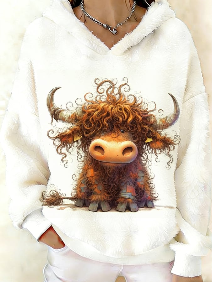 Women's Highland Denim Flannel Printed Hoodie