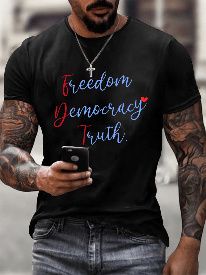 Men's Freedom Democracy Truth  T-Shirt