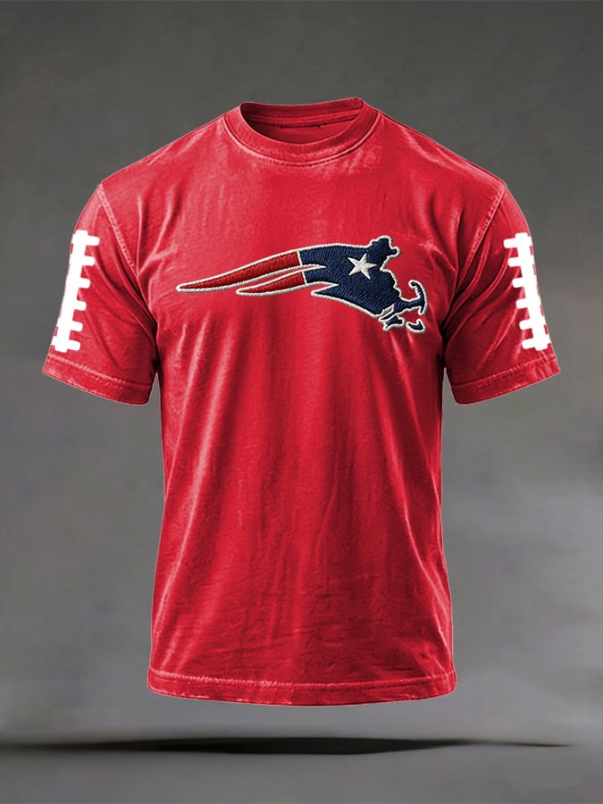 Men's Football Print Casual Short-Sleeved T-Shirt