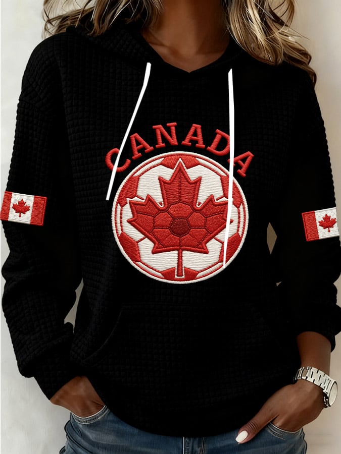 Women's Vintage Canada Soccer Print Casual Sweatshirt