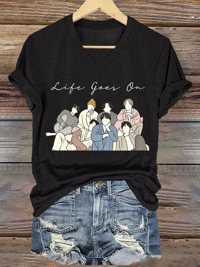 Women's BTS  Print Casual T-Shirt