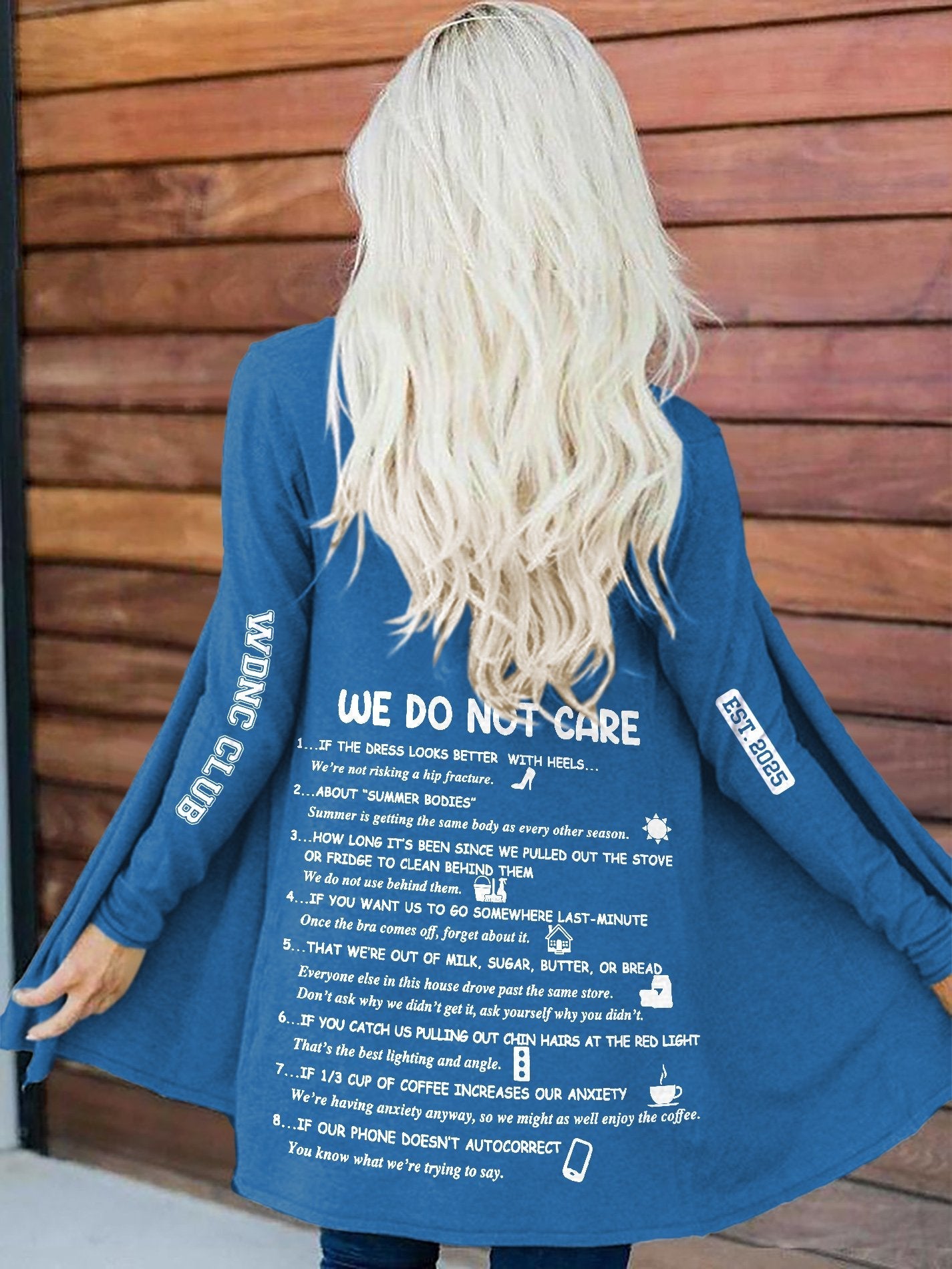 Retro Funny WDNC Club Menopause Perimenopause Print Cardigan