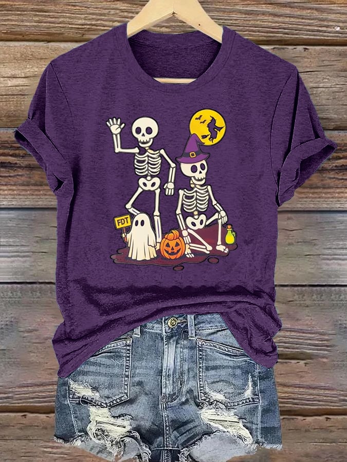 Women's Halloween Skeleton T-Shirt