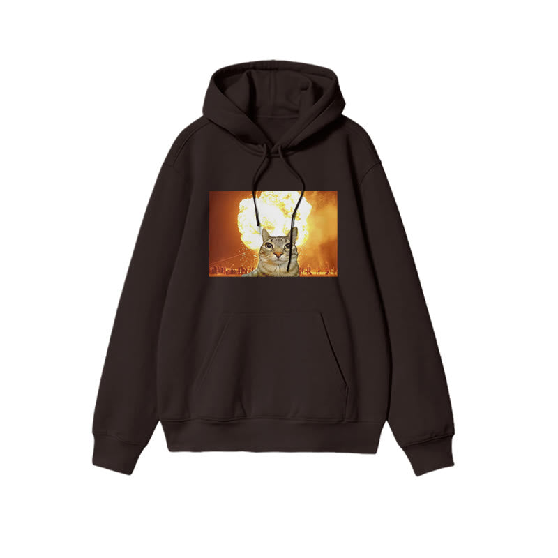 Unisex Funny Cat Print Hoodie