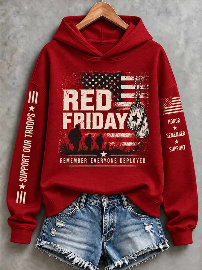 Women’S Red Friday Commemorative Graphic Casual Sweatshirt