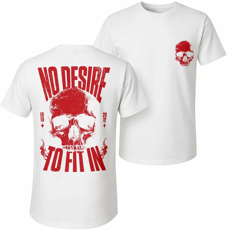 Unisex Cotton Sleeveless Tank Top -No Desire To Fit In Skull Printed Style