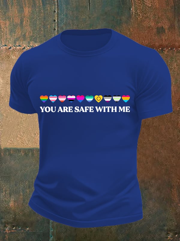 Men's YOU ARE SAFE WITH ME Print T-Shirt