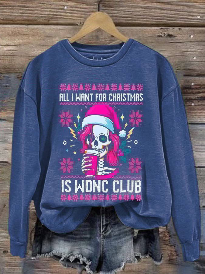 Women'S Retro Funny Christmas Proud Member Of Club Menopause Perimenopause Print Sweatshirt