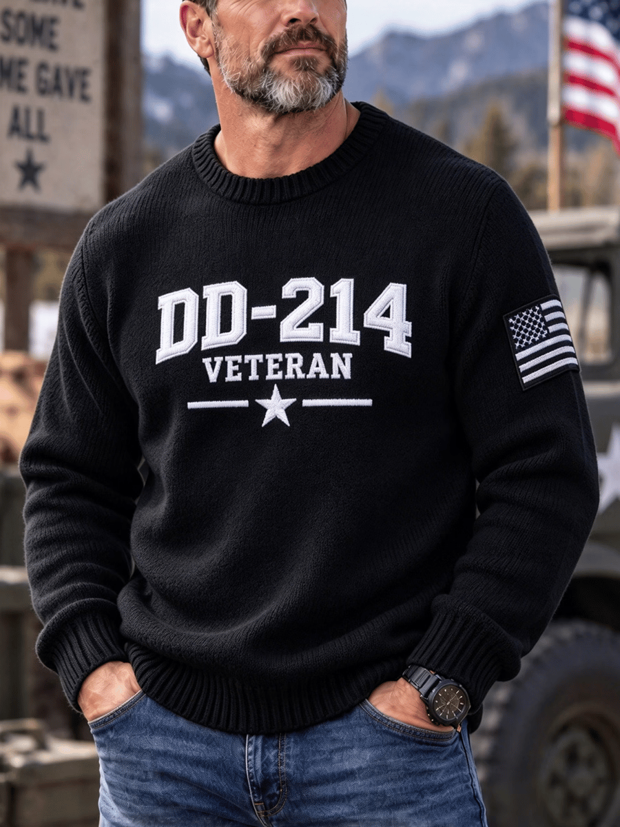 🎖️Men's Veteran DD-214 Print Casual Sweater