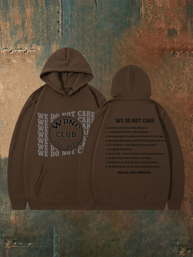 Women's  Retro Funny Proud Member Of Club We Do Not Care Menopause Perimenopause Print   Hoodie