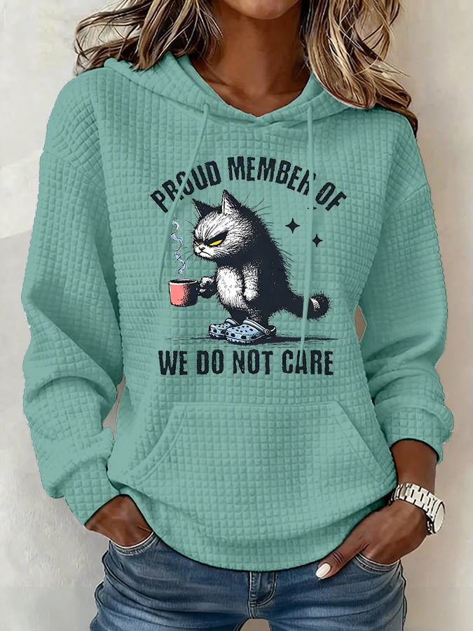 Women's Retro Funny Proud Member Of Club We Do Not Care Menopause Perimenopause Print  Hoodie
