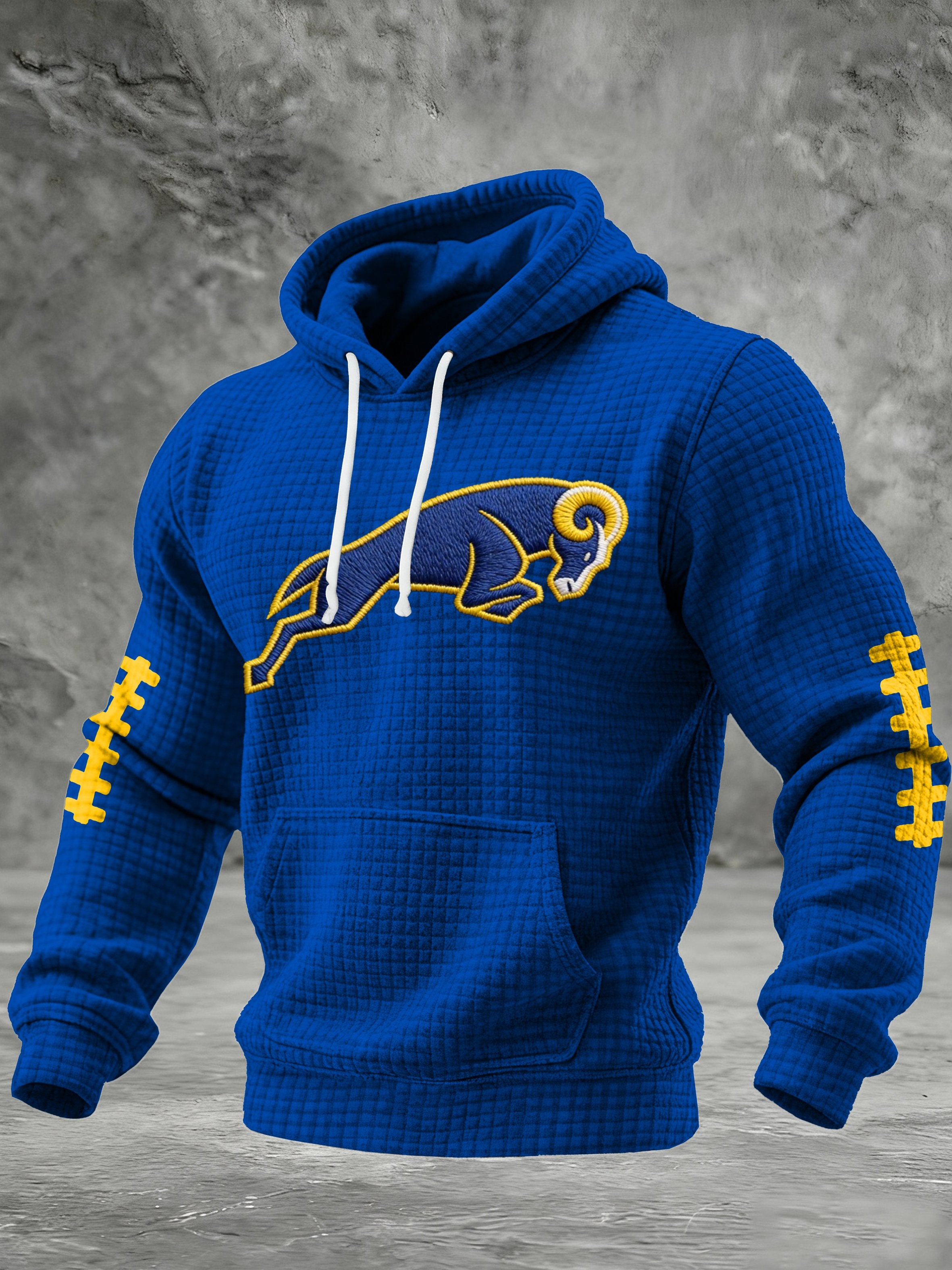 Men's Rugby Print Hooded Sweatshirt