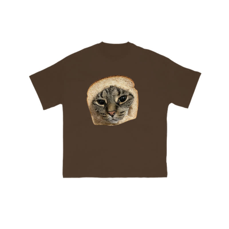 Unisex Toast Cat Print T-shirt