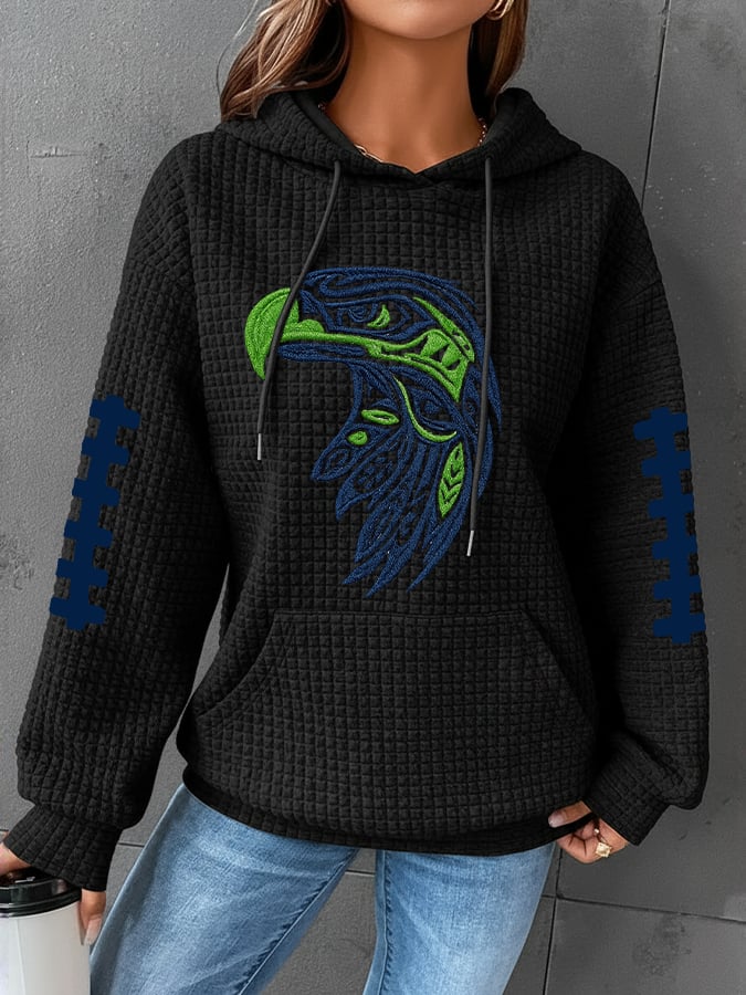 Women's   Football Print  Hoodie