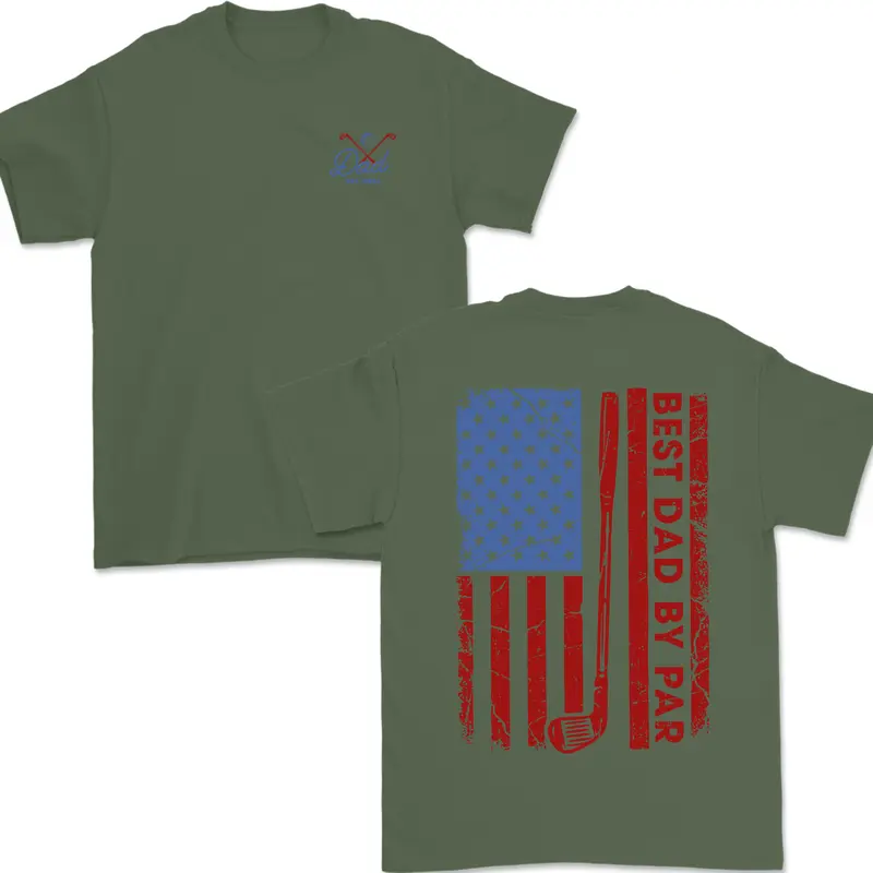 Unisex Best Dad Golf Patriotic Design T-shirt
