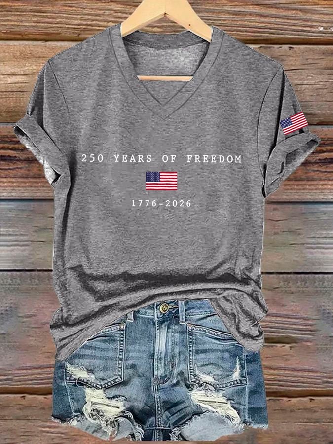 Women's America Flag Print T-shirt