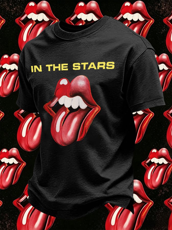 Men's Retro In The Stars Print T-Shirt