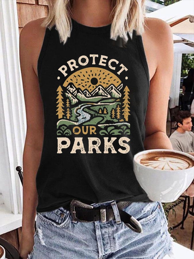 Women's National Parks Print Crew Neck Tank Top